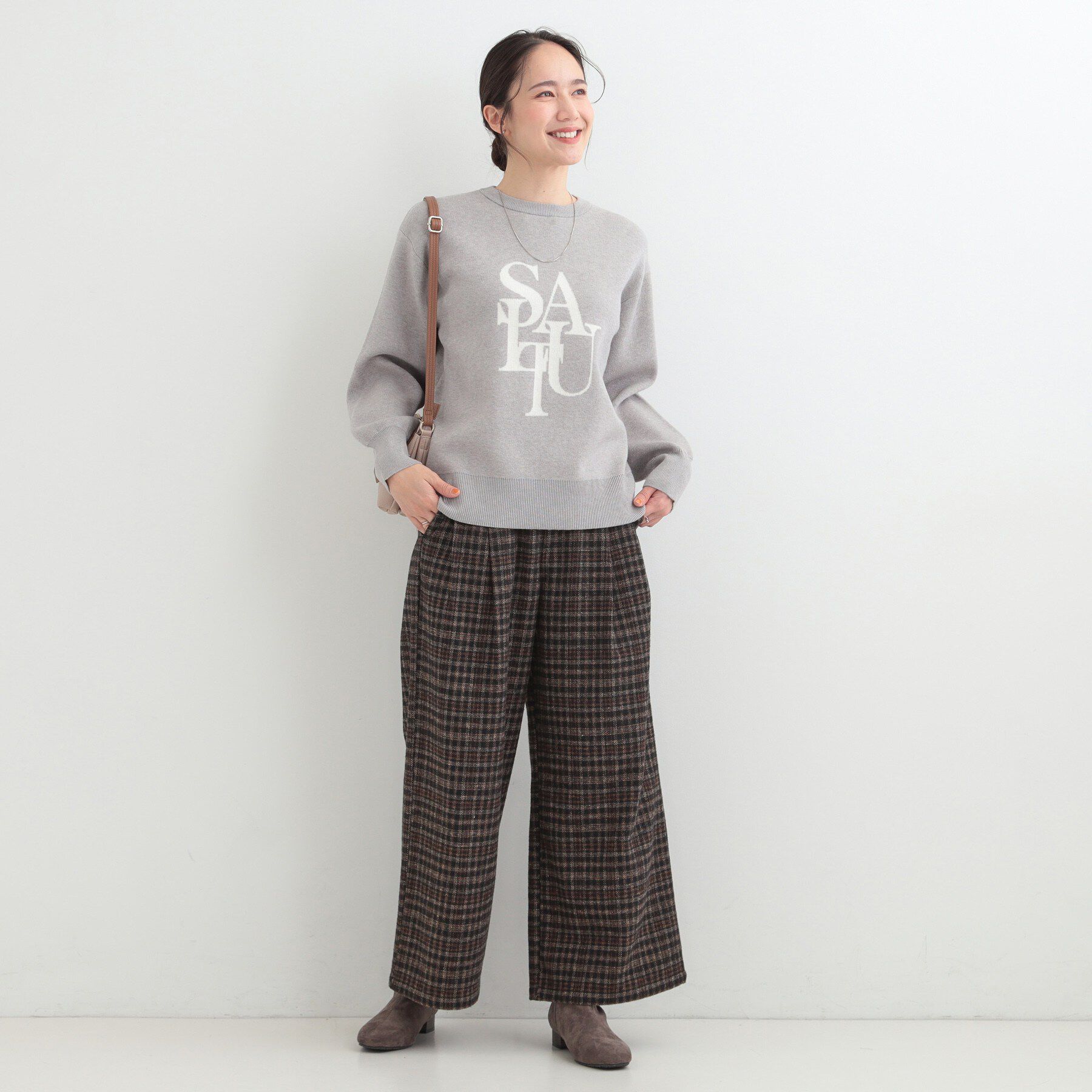 SHOO･LA･RUE「【洗濯機可/S-LL】もちもちタッチ スウェットライクロゴニット」|ニット・セーター|