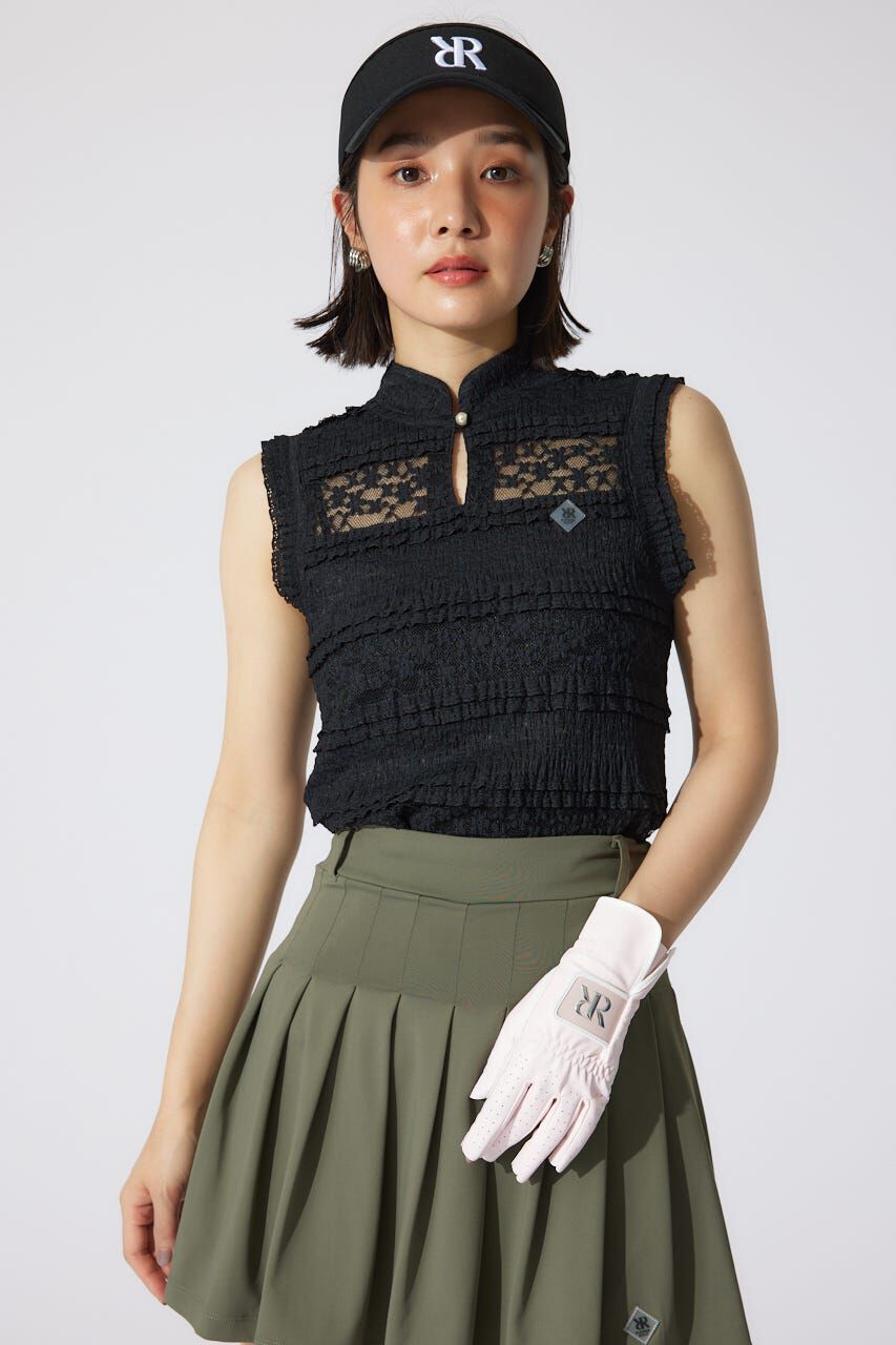 rienda「カットレーストップス」|Tシャツ・カットソー|BLK