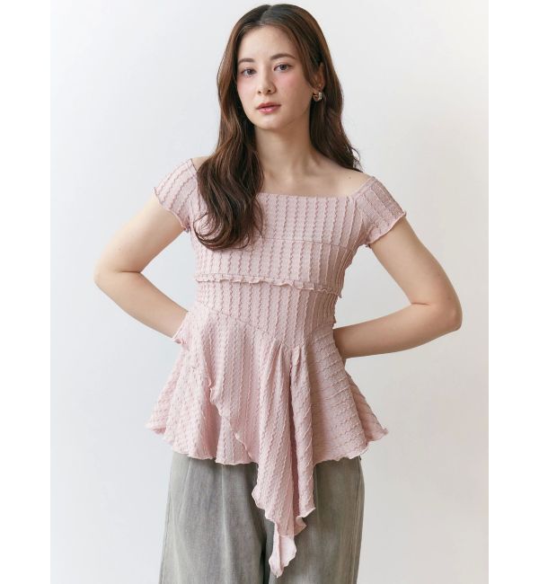 CALNAMUR「アシンメトリーヘムウェーブトップス」|Tシャツ・カットソー|