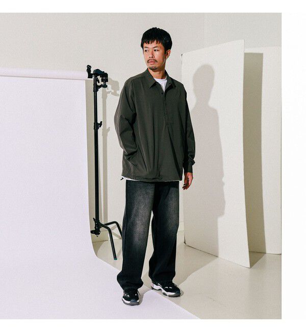 BEAMS「BEAMS｜Wide Denim Pants｜5ポケット ヴィンテージディテール｜スピンドル仕様 ベルトレス」|デニム|