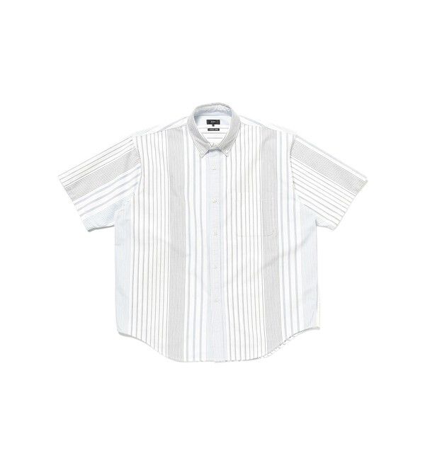 BEAMS「オックスフォード ボタンダウンシャツ 5分丈【ワイドフィット】」|シャツ・ブラウス|
