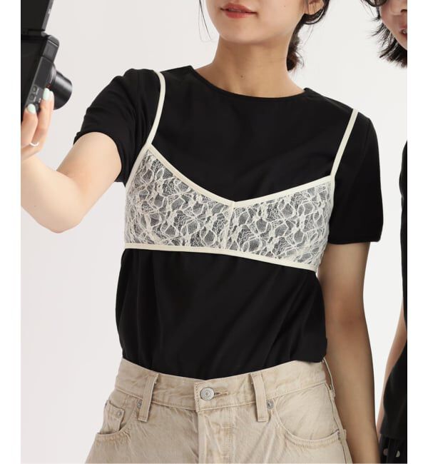 SLOBE IENA「《シリーズあり/12色展開》1dozen コンパクトリンガーTEE」|Tシャツ・カットソー|ブラック