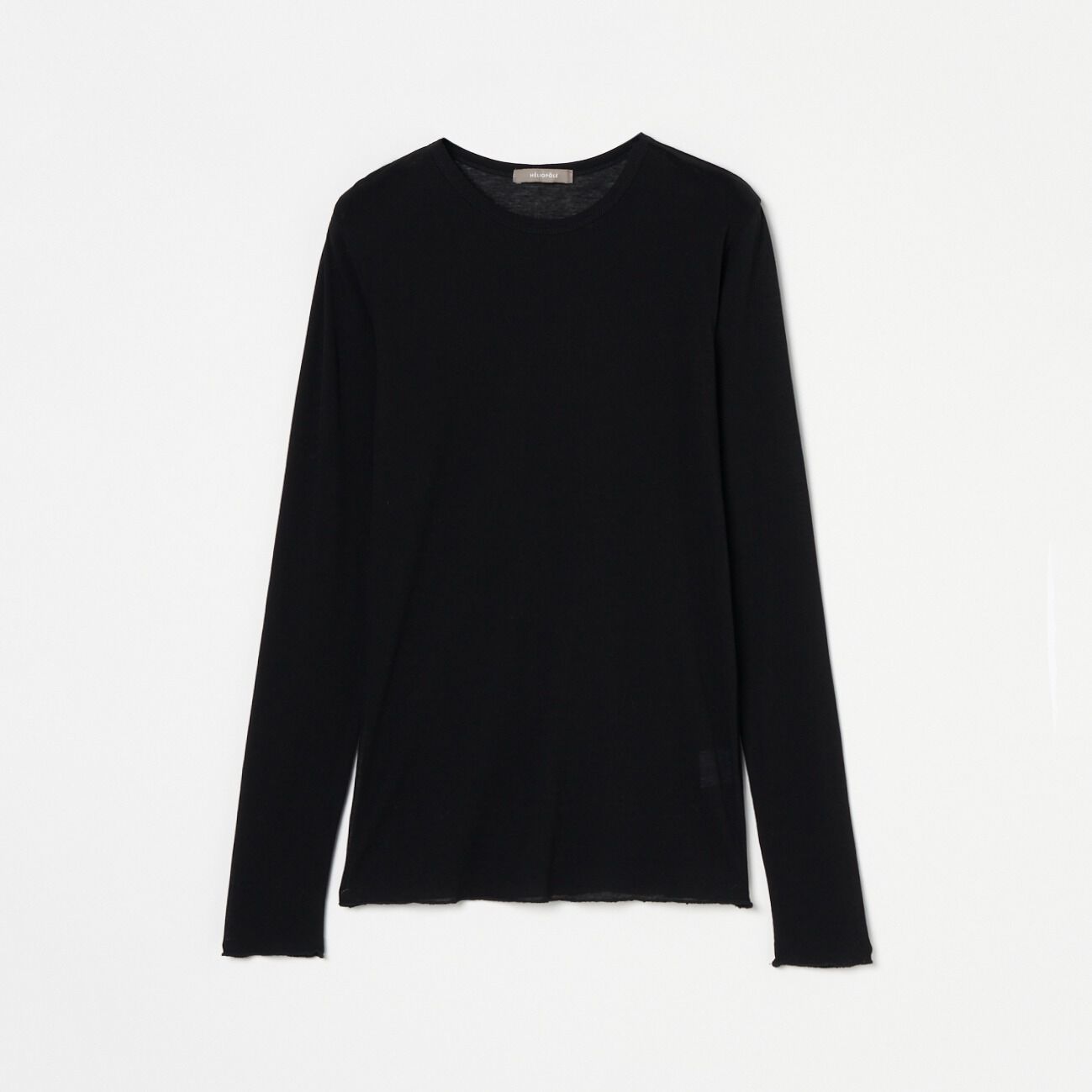 HELIOPOLE「HELIOPOLE 【smooth skin series】SHEER RIB JERSEY CREW」|Tシャツ・カットソー|ブラック