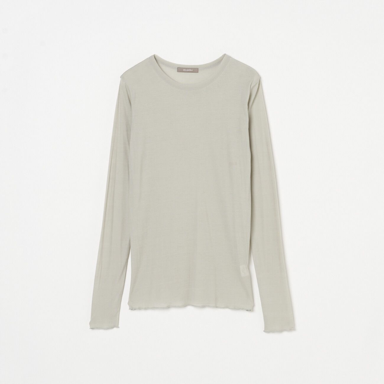 HELIOPOLE「HELIOPOLE 【smooth skin series】SHEER RIB JERSEY CREW」|Tシャツ・カットソー|ライトグリーン