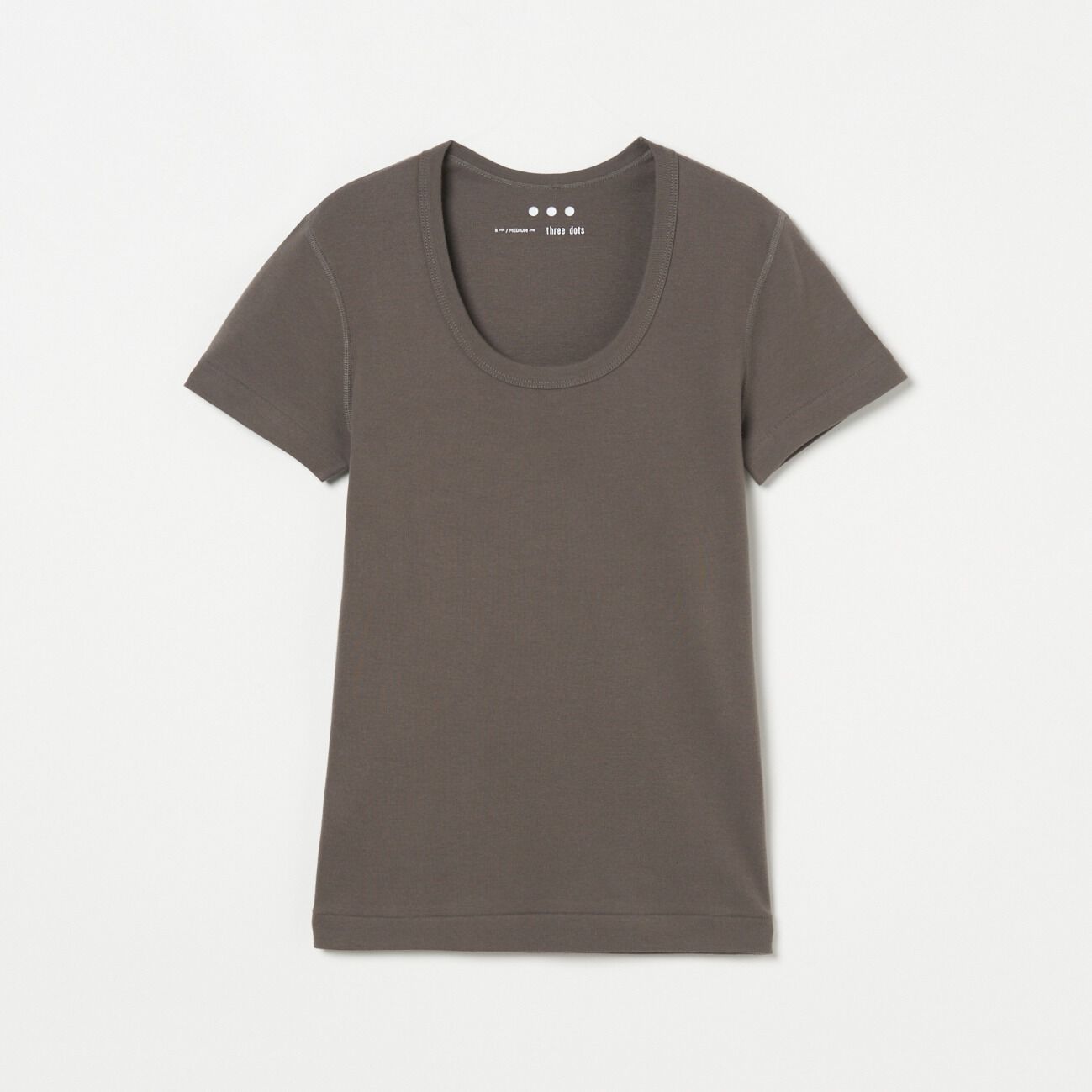  「three dots JESSICA SHORT SLEEVE」|Tシャツ・カットソー|オリーブ