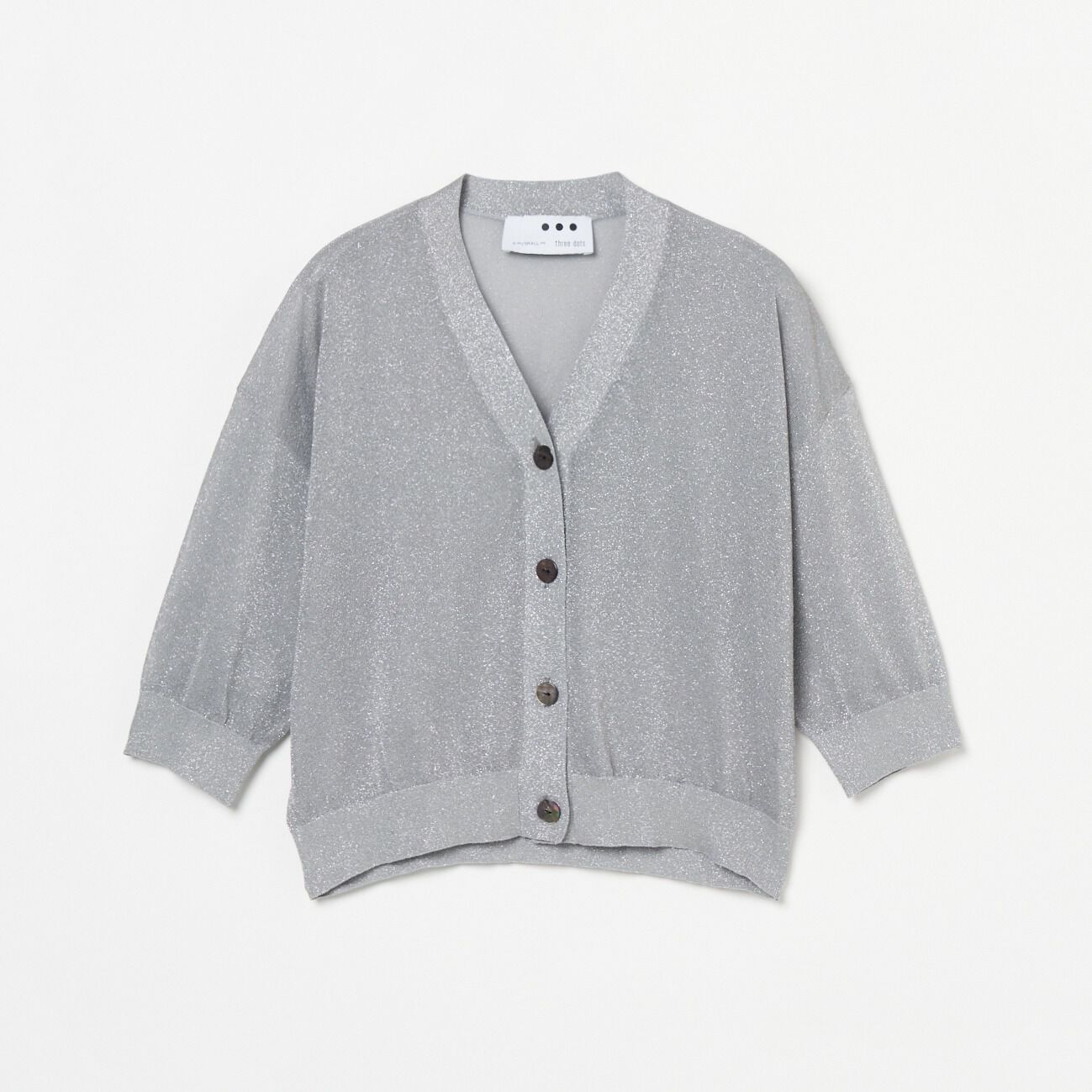  「three dots HALF SLEEVE CARDIGAN」|ニット・セーター|ミディアムグレー