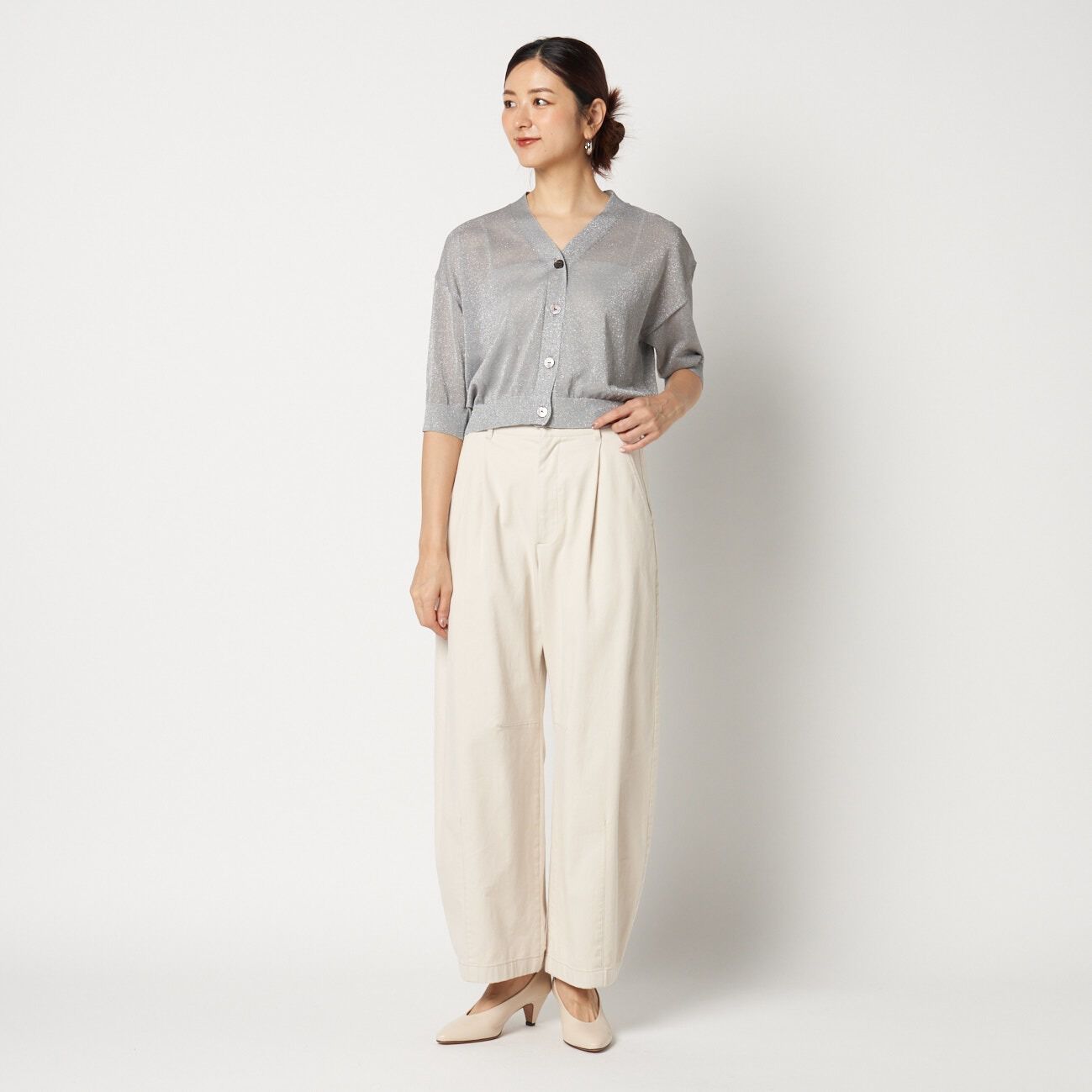  「three dots HALF SLEEVE CARDIGAN」|ニット・セーター|
