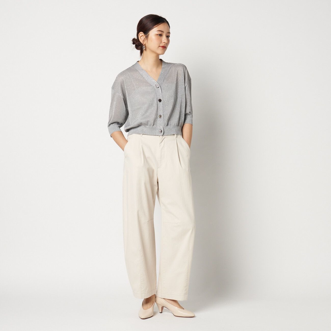  「three dots HALF SLEEVE CARDIGAN」|ニット・セーター|