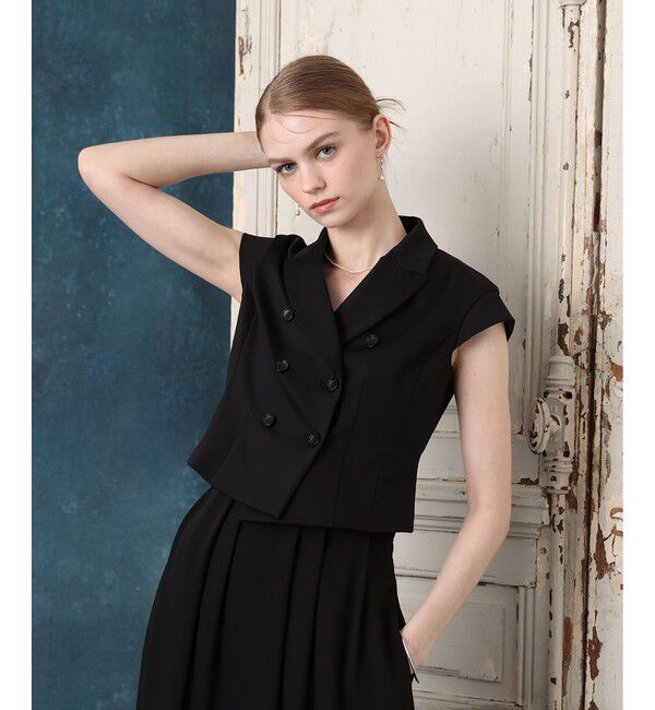 LOULOU WILLOUGHBY「【LOULOU WILLOUGHBY】ポンチテーラードジレトップス」|Tシャツ・カットソー|