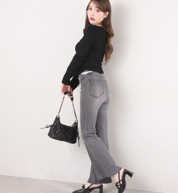  「プレート付きフロントギャザートップ」|プルオーバー|