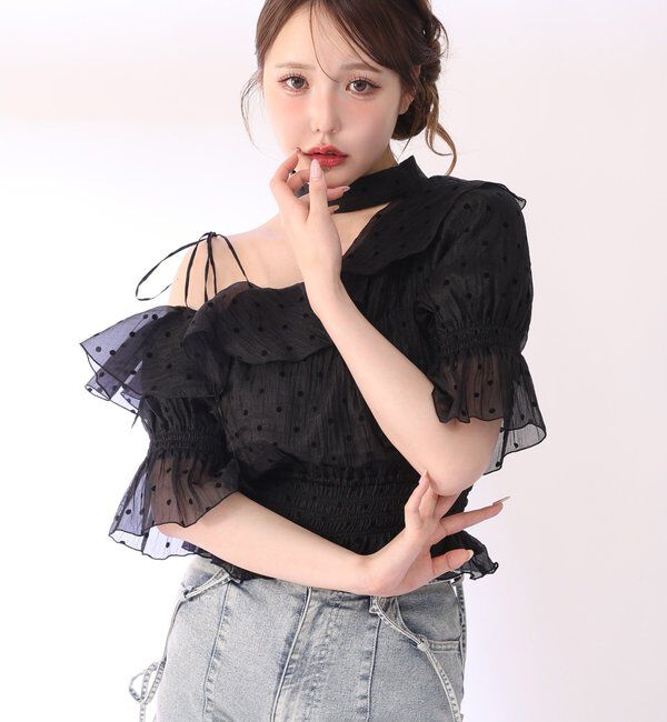  「2wayワンショルフリル半袖ブラウス」|シャツ・ブラウス|
