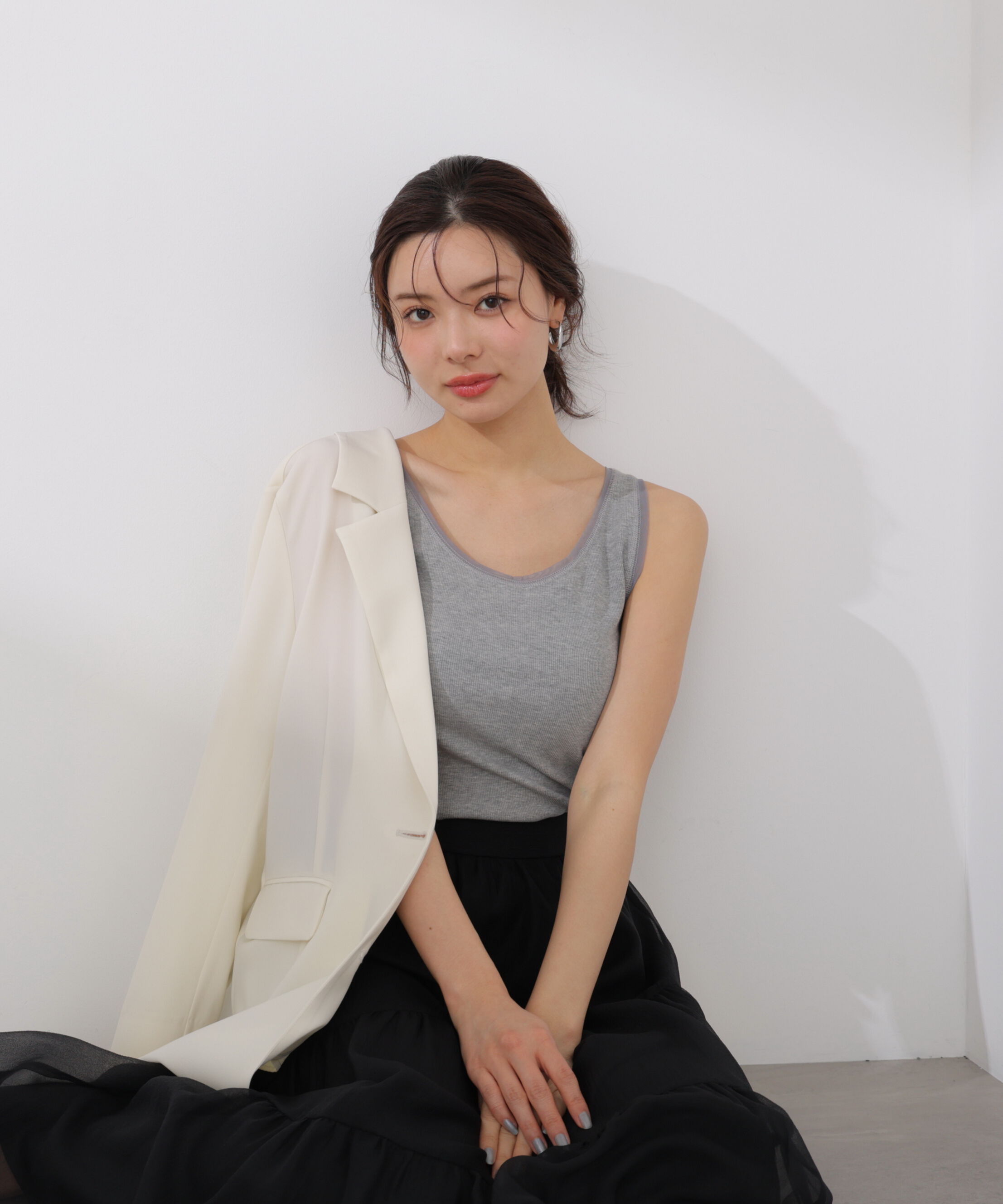 PROPORTION BODY DRESSING「チュールトリムタンクトップ 26SS」|Tシャツ・カットソー|