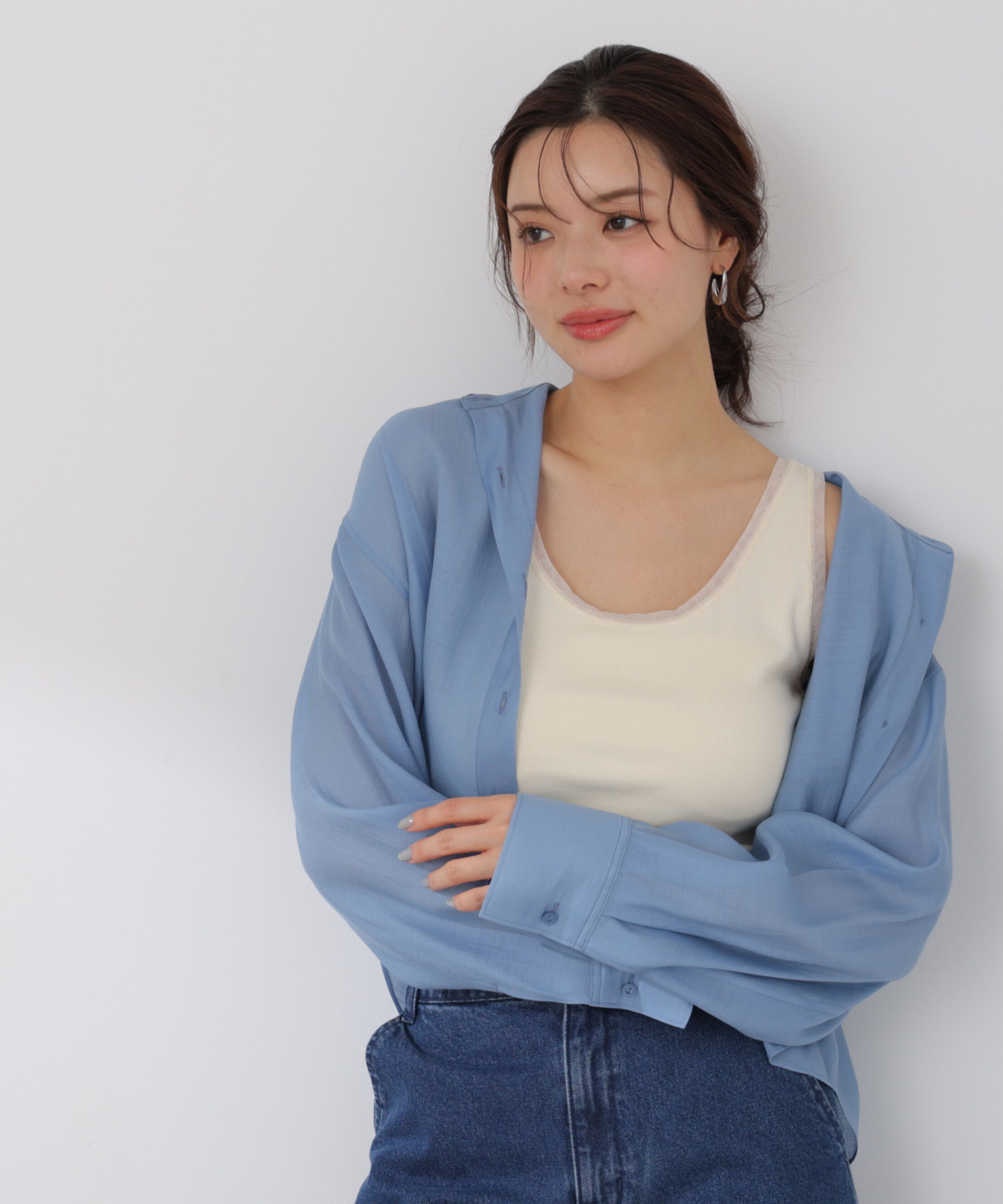 PROPORTION BODY DRESSING「チュールトリムタンクトップ 26SS」|Tシャツ・カットソー|