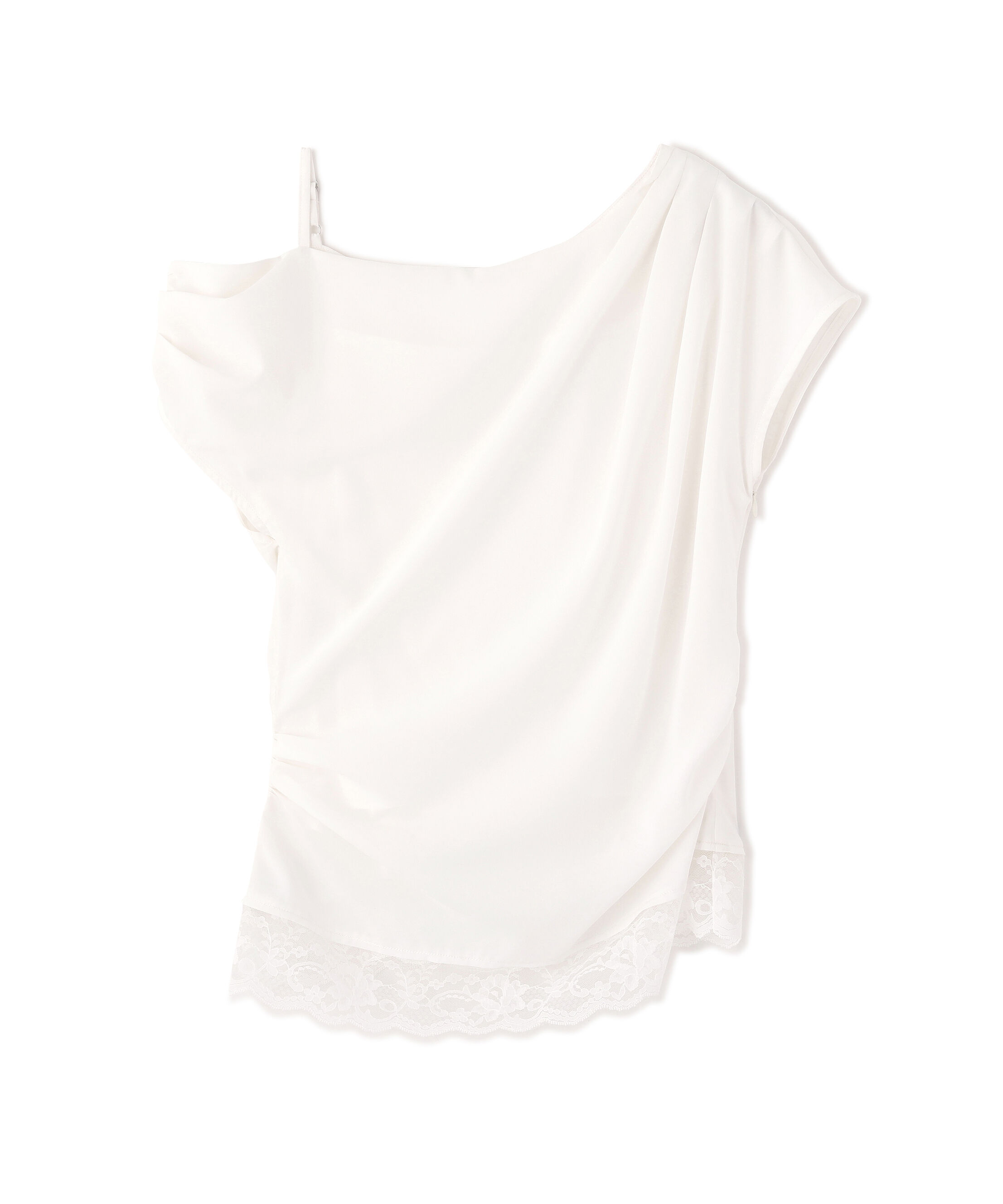 PROPORTION BODY DRESSING「〈a/mie〉アシメドレープブラウス」|シャツ・ブラウス|ホワイト
