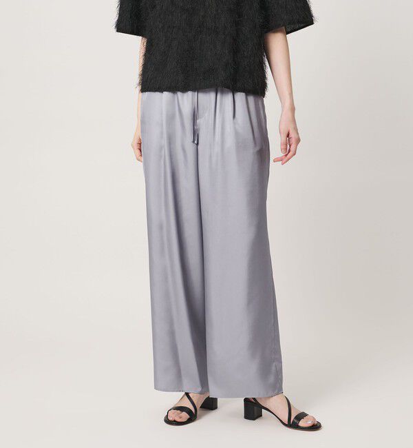 UNITED ARROWS「シルクライク イージーパンツ」|チノ|MD.GRAY