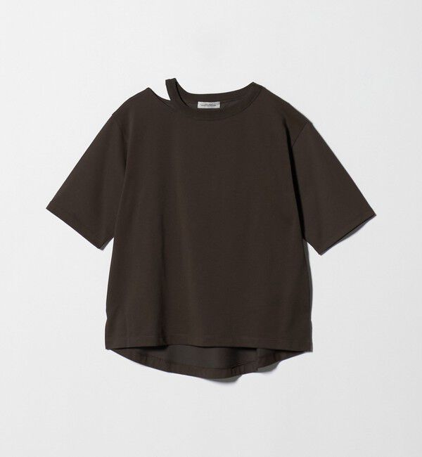 UNITED ARROWS green label relaxing「デコルテスリット Tシャツ 吸水速乾」|Tシャツ・カットソー|DK.BROWN