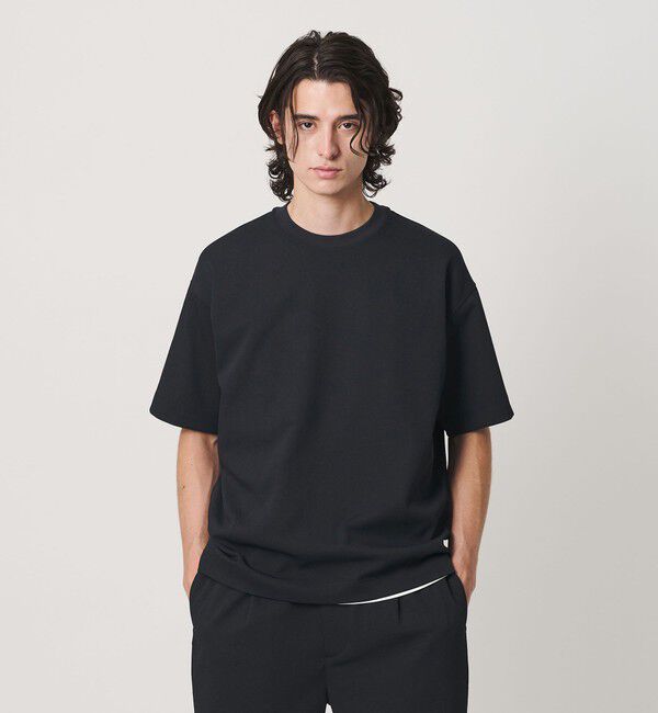 BEAUTY&YOUTH UNITED ARROWS「Air Dobby ワイドテーパード クルーネック Tシャツ ヨコストレッチ 吸水速乾 ウォッシャブル」|Tシャツ・カットソー|