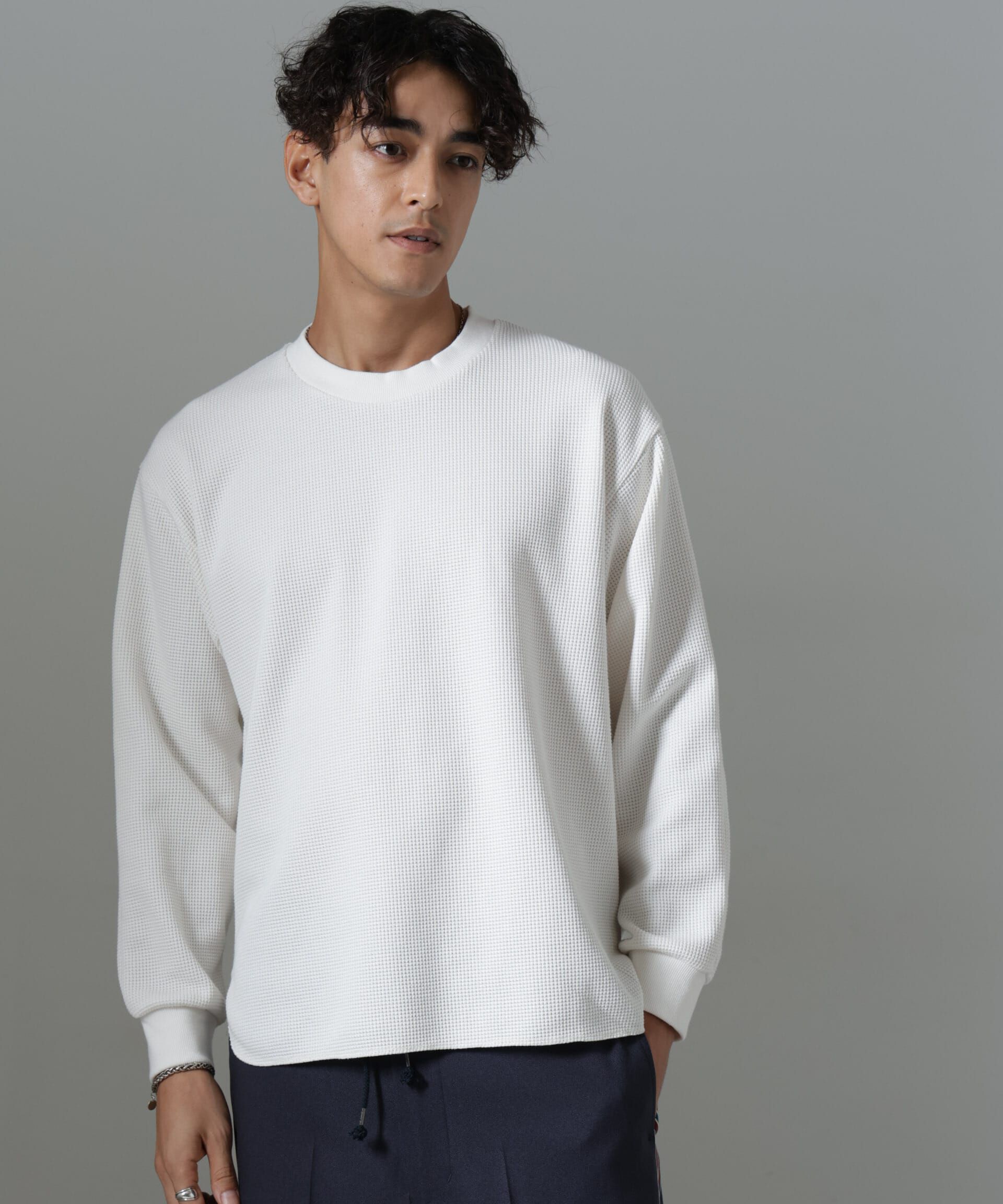nano･universe「テクノワッフル ロングスリーブTシャツ」|Tシャツ・カットソー|