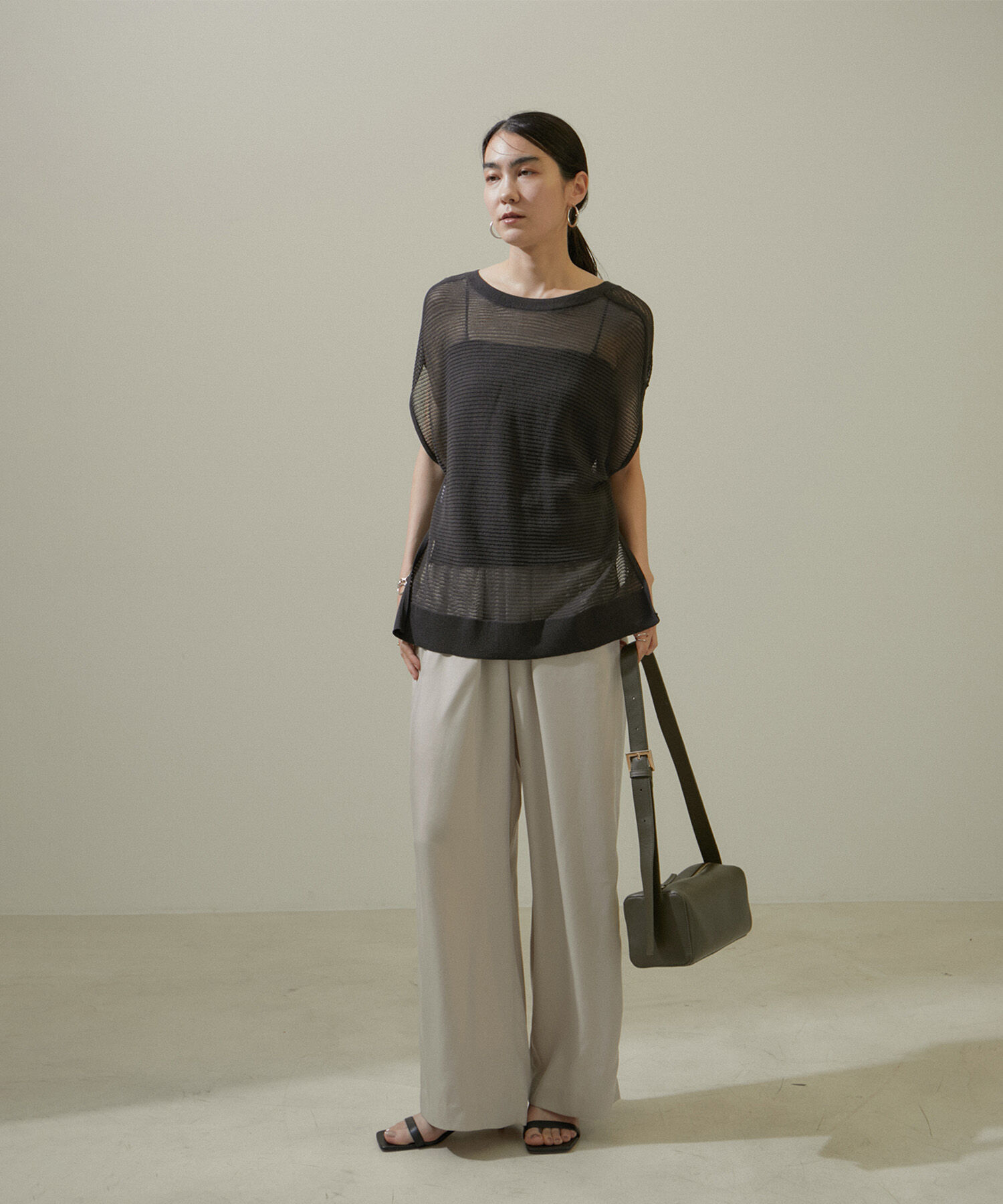 SALON adam et rope'「透かし編み2WAYメッシュプルオーバー【洗える】」|ニット・セーター|
