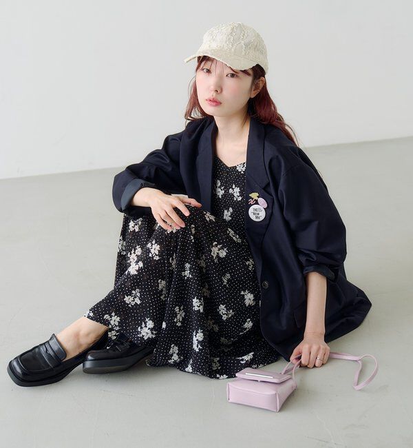  「【新色追加】ドットフラワーキャミワンピース」|ワンピース|