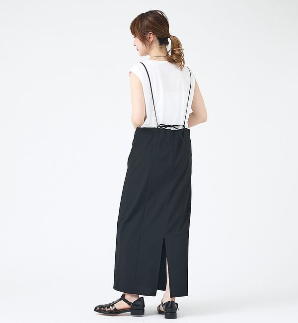 Rouge vif「【2点セット】【細見え】フレンチスリーブTシャツ&times;サスペンダースカート/キャミワ」|スカート|