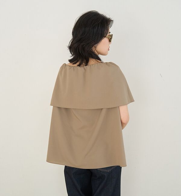 Rouge vif「オーバーカラーノースリブラウス/ケープカラー【予約】」|シャツ・ブラウス|