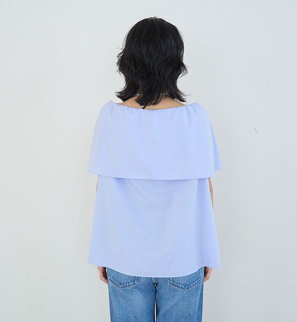 Rouge vif「オーバーカラーノースリブラウス/ケープカラー【予約】」|シャツ・ブラウス|
