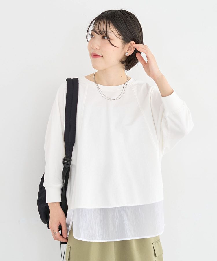 Green Parks「七分袖ドルマン裏毛シアードッキングプルオーバー」|Tシャツ・カットソー|Ecru