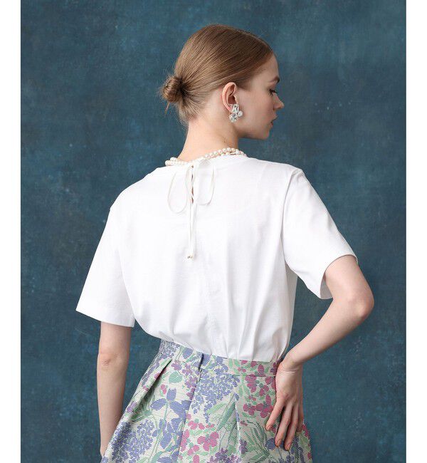 LOULOU WILLOUGHBY「【LOULOU WILLOUGHBY】パールネックレスＴシャツ」|Tシャツ・カットソー|