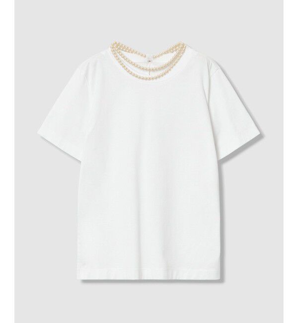 LOULOU WILLOUGHBY「【LOULOU WILLOUGHBY】パールネックレスＴシャツ」|Tシャツ・カットソー|