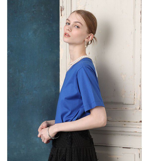 LOULOU WILLOUGHBY「【LOULOU WILLOUGHBY】パールネックレスＴシャツ」|Tシャツ・カットソー|