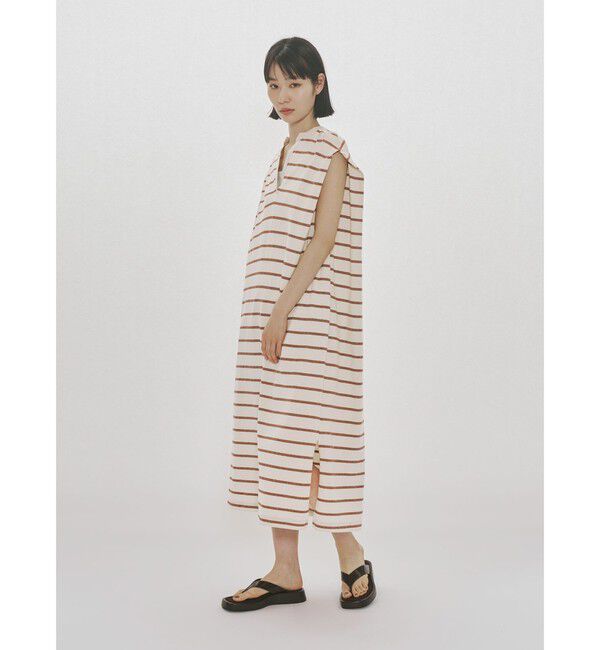 MIDIUMISOLID「MIDIUMISOLID for Ladies マルチボーダーノースリーブワンピース」|ワンピース|