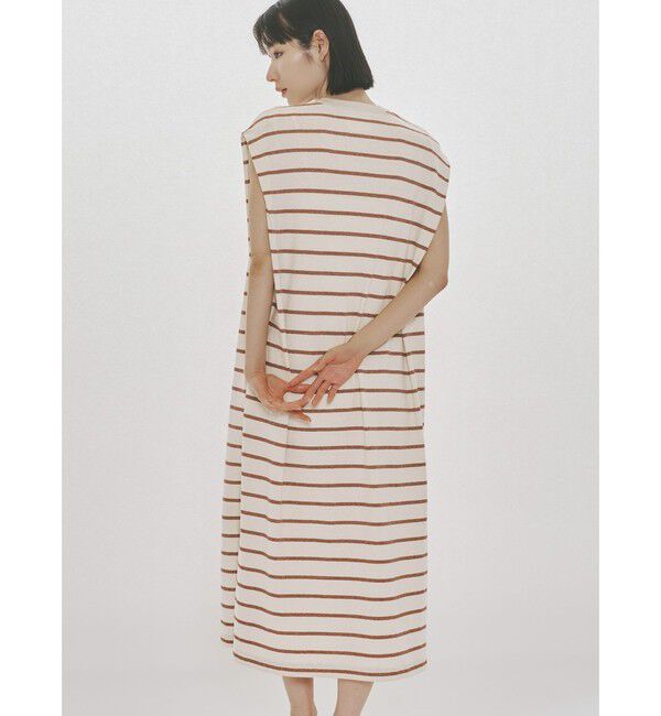 MIDIUMISOLID「MIDIUMISOLID for Ladies マルチボーダーノースリーブワンピース」|ワンピース|