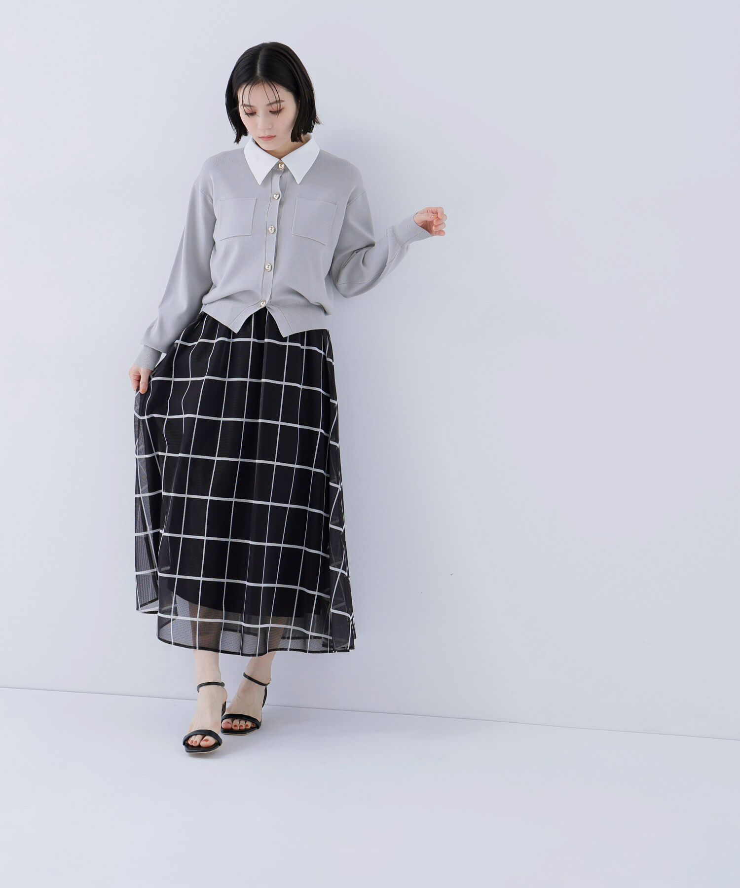  「<第3回 CLASSY.お仕事名品大賞2026 ﾁｰﾑCLASSY.賞受賞>2wayｶﾗｰﾆｯﾄｶｰﾃ 」|ニット・セーター|