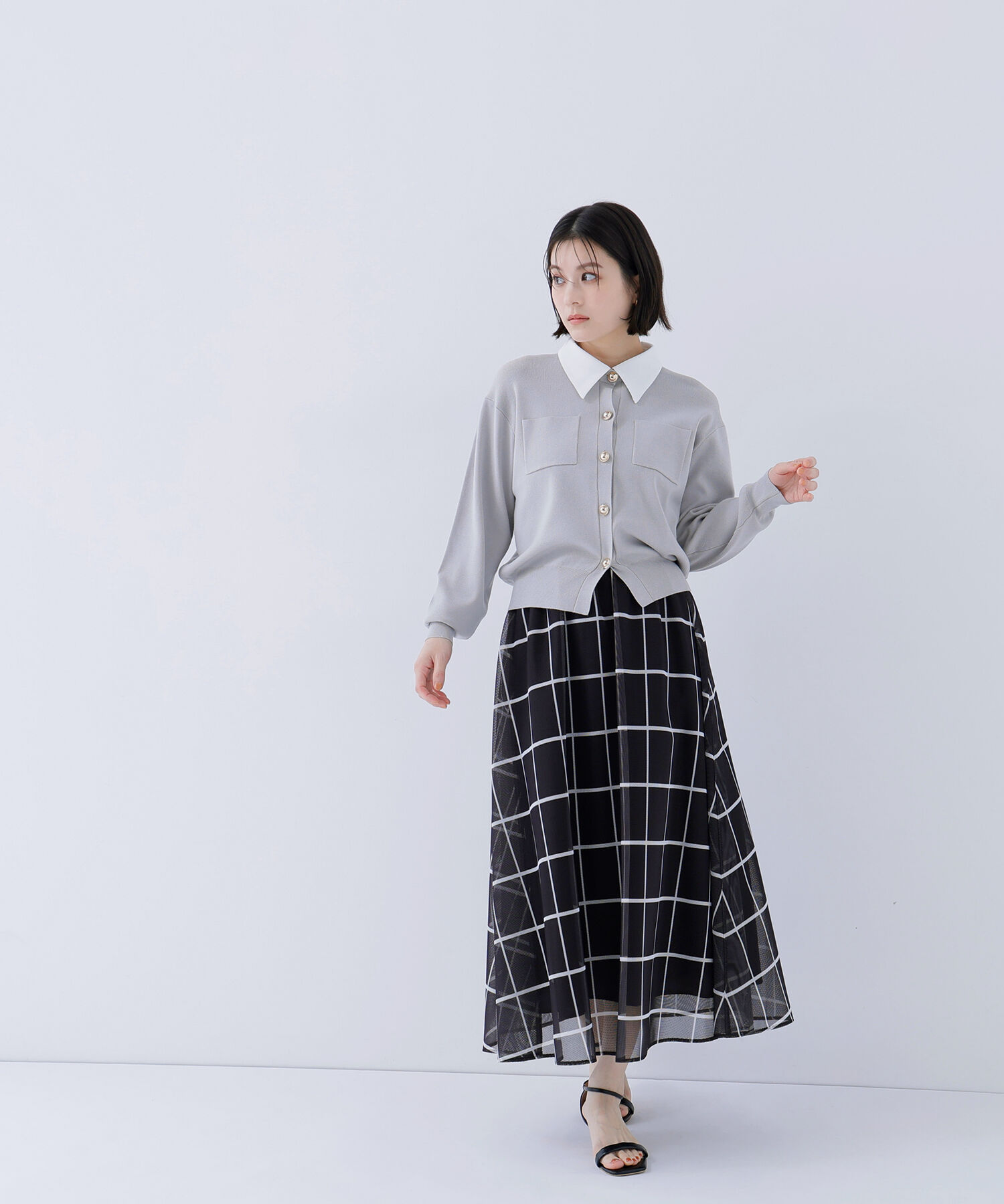  「<第3回 CLASSY.お仕事名品大賞2026 ﾁｰﾑCLASSY.賞受賞>2wayｶﾗｰﾆｯﾄｶｰﾃ 」|ニット・セーター|