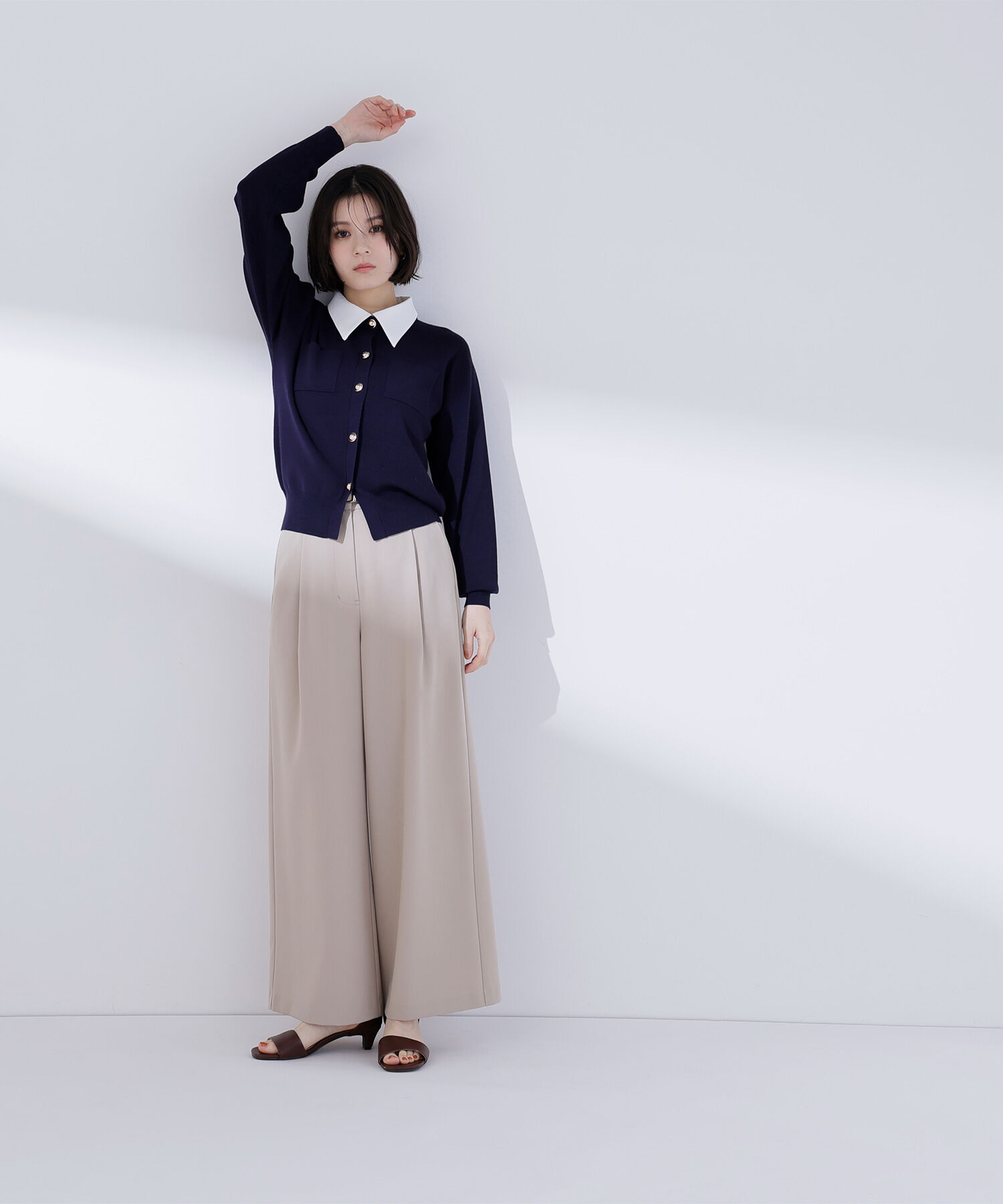  「<第3回 CLASSY.お仕事名品大賞2026 ﾁｰﾑCLASSY.賞受賞>2wayｶﾗｰﾆｯﾄｶｰﾃ 」|ニット・セーター|