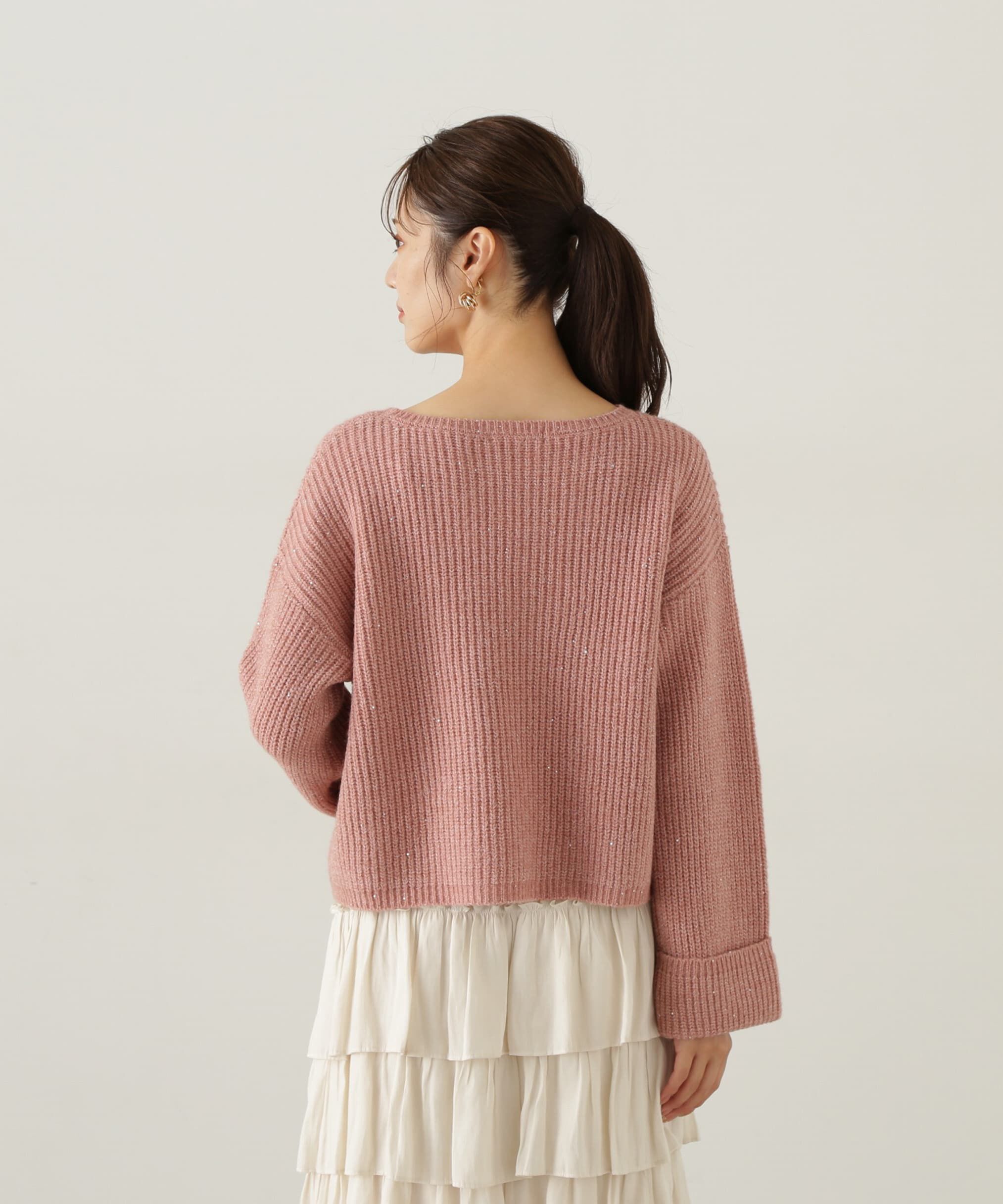 PROPORTION BODY DRESSING「スパンコール畦ニット WEB限定カラー：ブルー　24AW」|ニット・セーター|