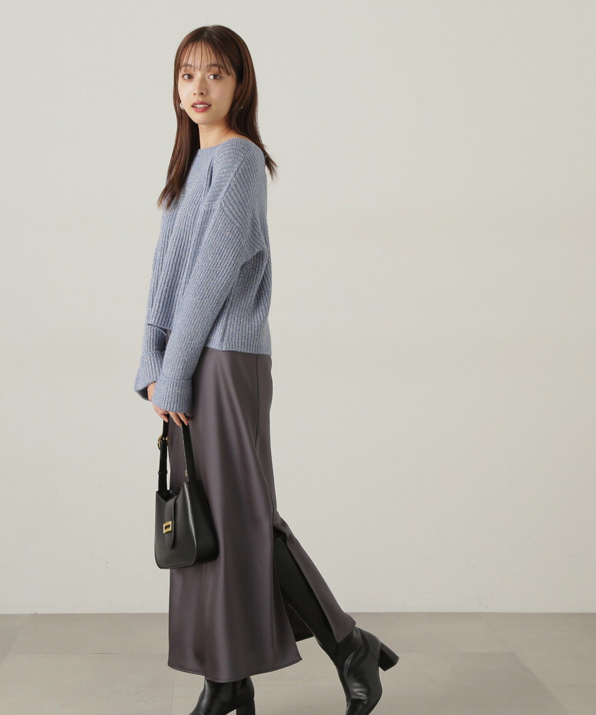 PROPORTION BODY DRESSING「スパンコール畦ニット WEB限定カラー：ブルー　24AW」|ニット・セーター|