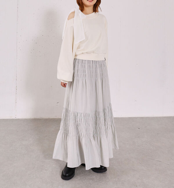 archives「シフォンリボンワンショルスウェット」|Tシャツ・カットソー|