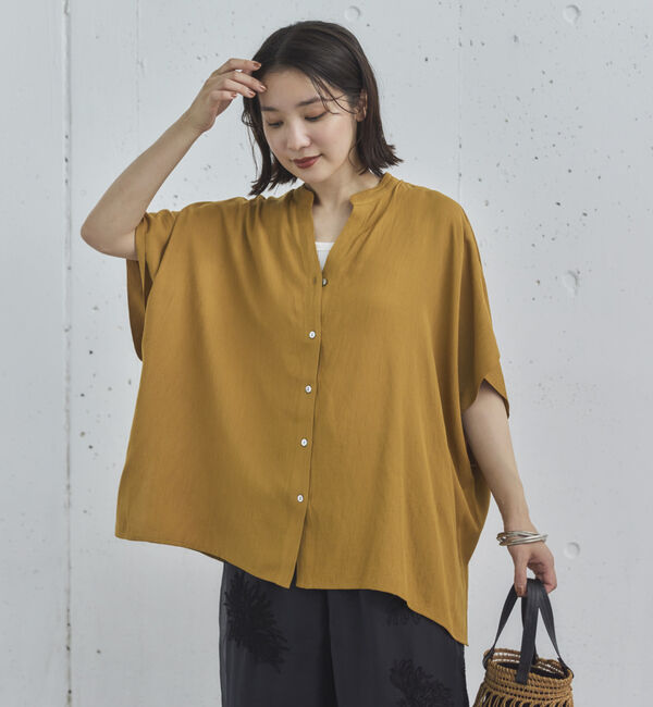 Doux archives「ウォッシャブルリネンライクスキッパープルオーバー／」|シャツ・ブラウス|CAMEL