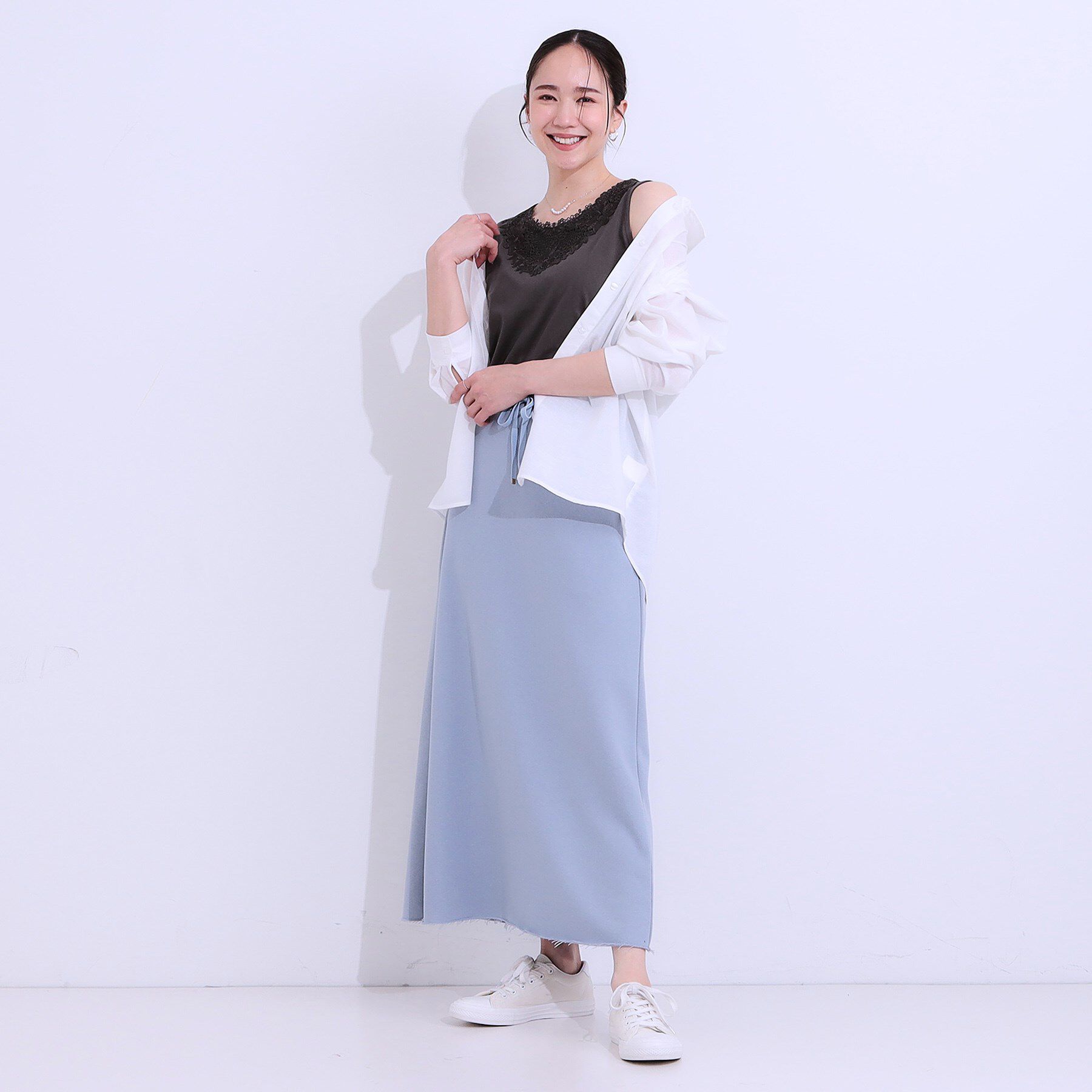 SHOO･LA･RUE「【S-LL】レースで魅せる 綿混タンクトップ」|キャミソール|
