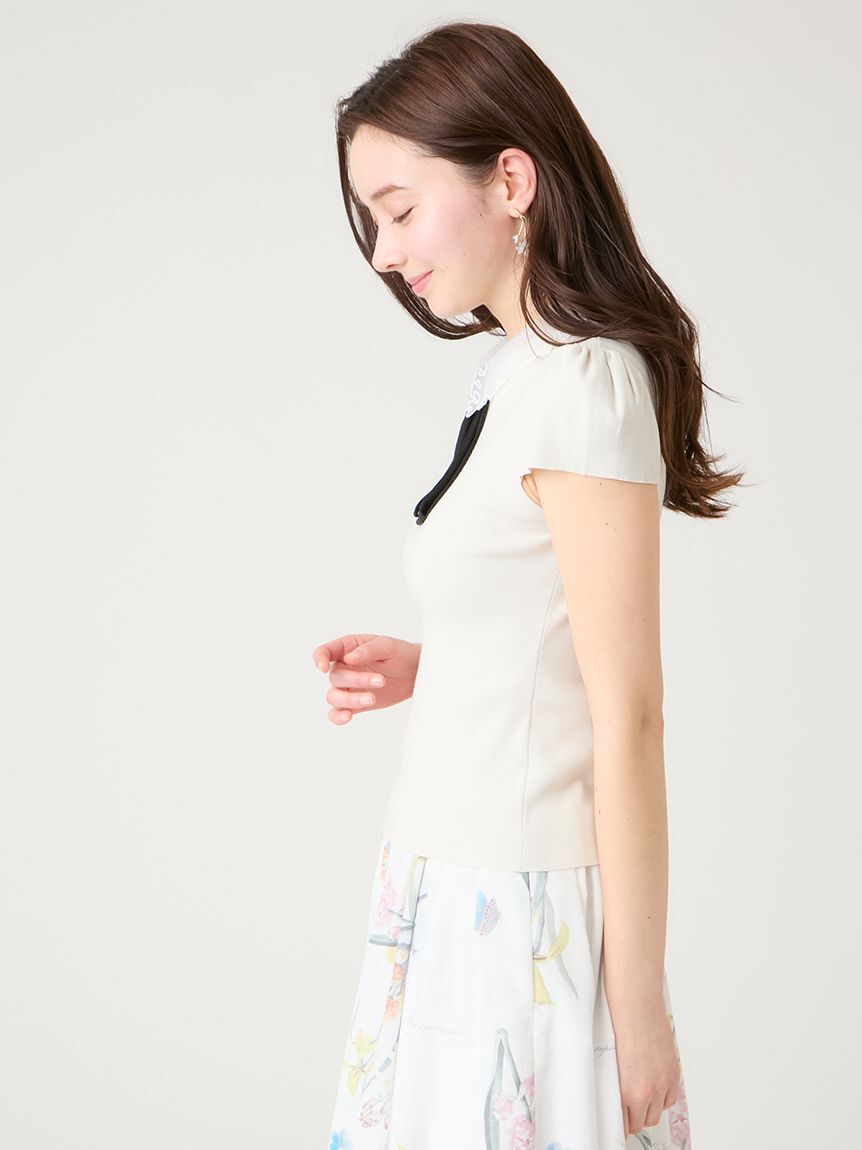 CELFORD「【UVカット】【CELFORD&times;P.J. REDOUTEコラボ】衿付きニットプルオーバー」|ニット・セーター|