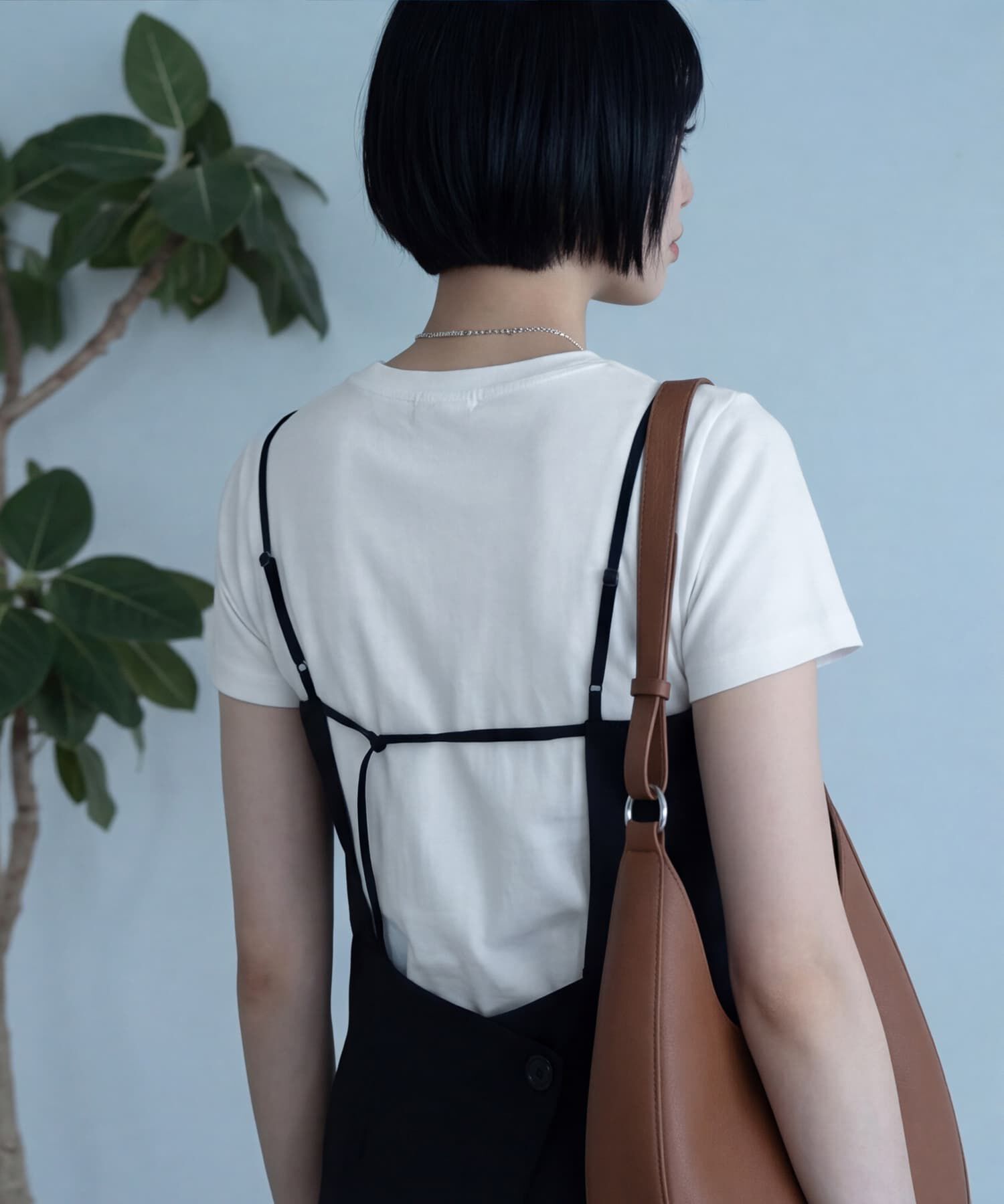 STYLE DELI「【BLK001】ツイルバックオープンキャミ」|キャミソール|
