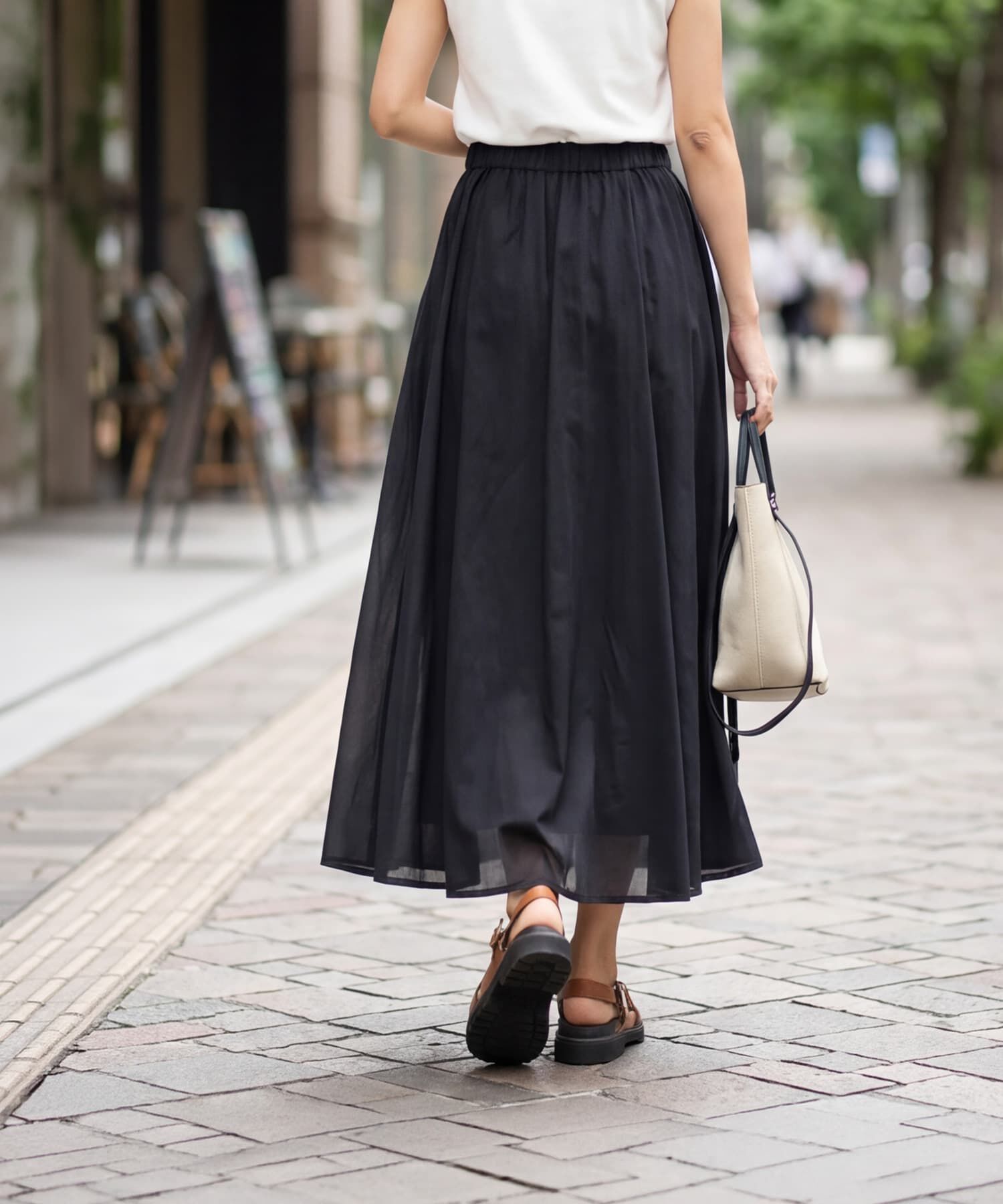 STYLE DELI「【LUXE】綿ローンギャザーロングスカート」|スカート|