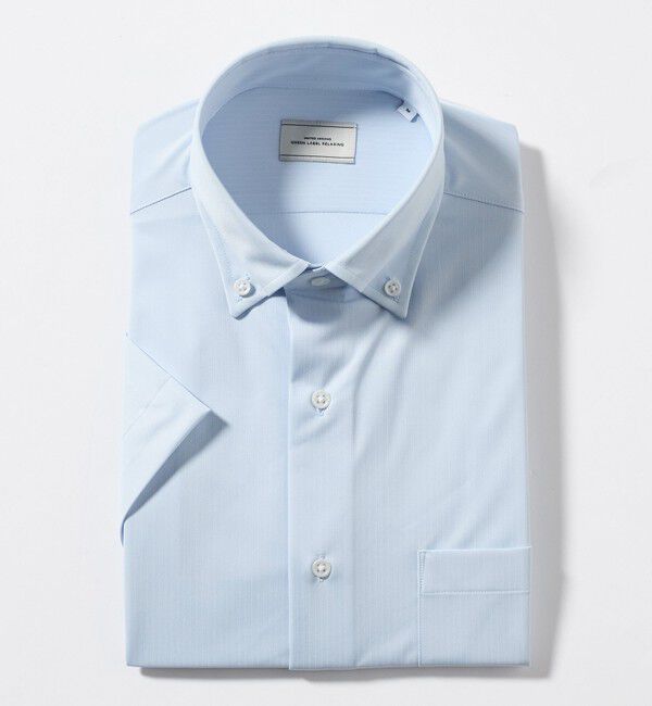 UNITED ARROWS green label relaxing「A+ COOL Pトリコット シャドーストライプ スタンダード ボタンダウン 半袖 ドレスシャツ -ストレッチ・イー」|シャツ・ブラウス|
