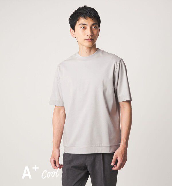 UNITED ARROWS green label relaxing「A+ COOL スムース クルーネック カットソー -吸水速乾・抗菌-」|Tシャツ・カットソー|LT.GRAY