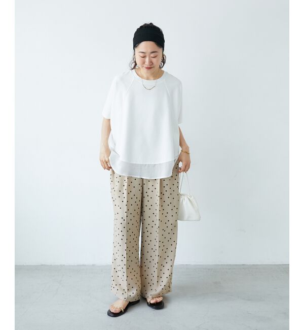  「リネンライクスラブドットタックパンツ」|その他|
