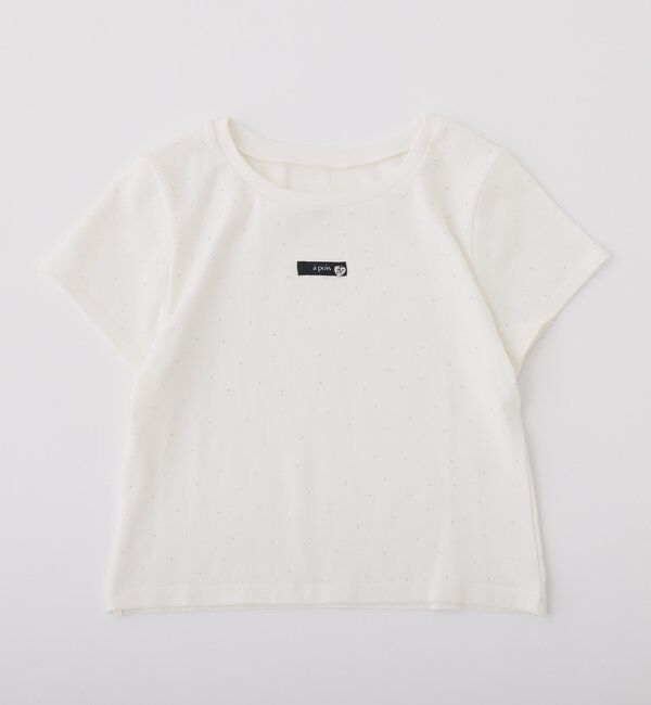  「ハートチャーム付きビジューコンパクトTee」|プルオーバー|オフホワイト