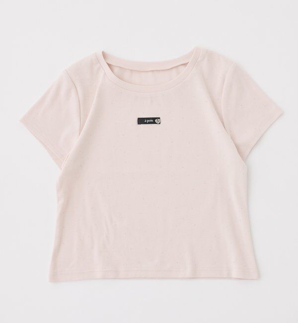  「ハートチャーム付きビジューコンパクトTee」|プルオーバー|ピンク