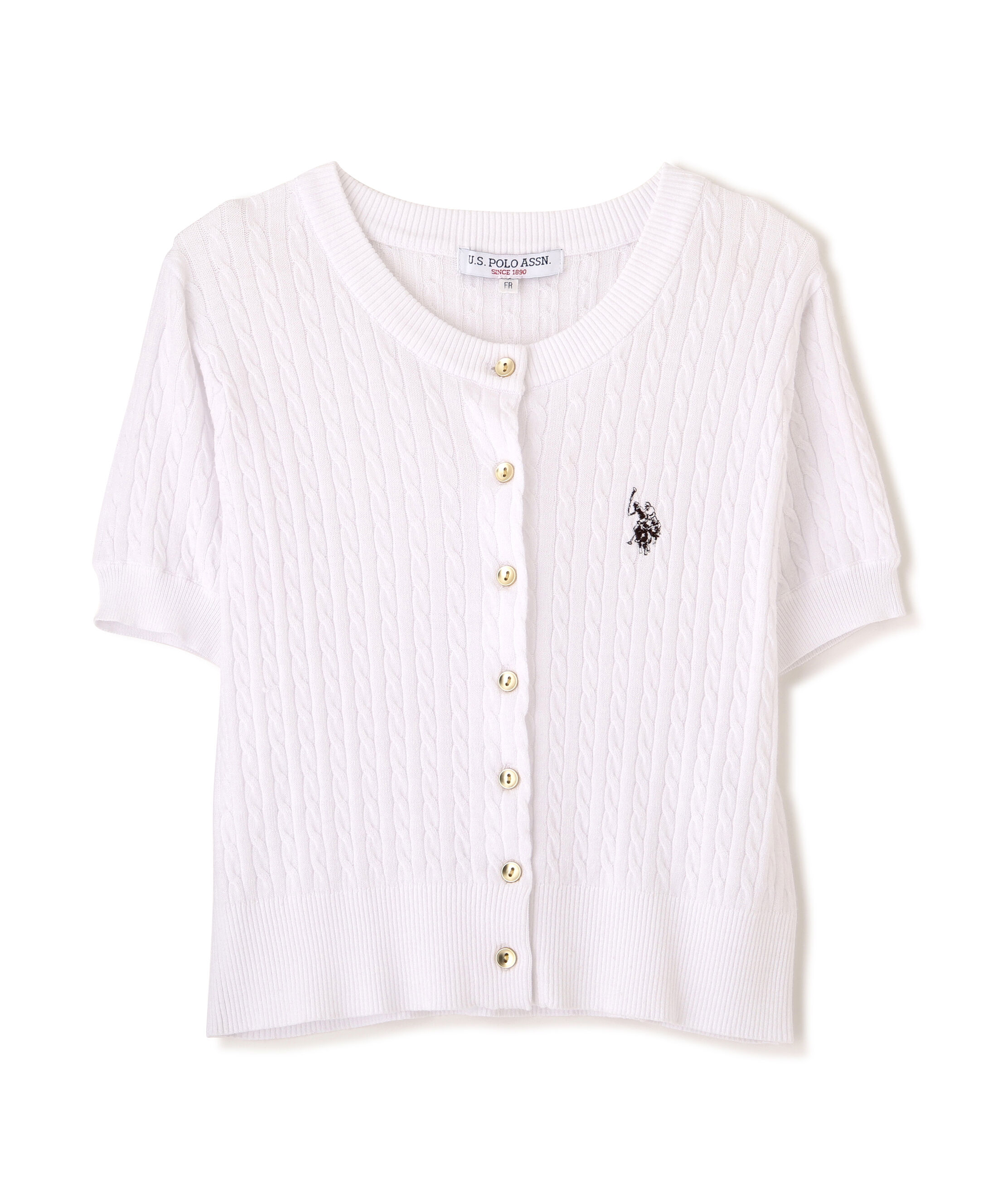  「U.S. POLO ASSN./ユーエスポロアッスン別注／金釦ケーブルカーディガン」|ニット・セーター|